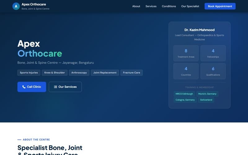 Sample design: doctor profile website