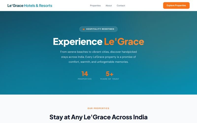 Sample design: hotel group website