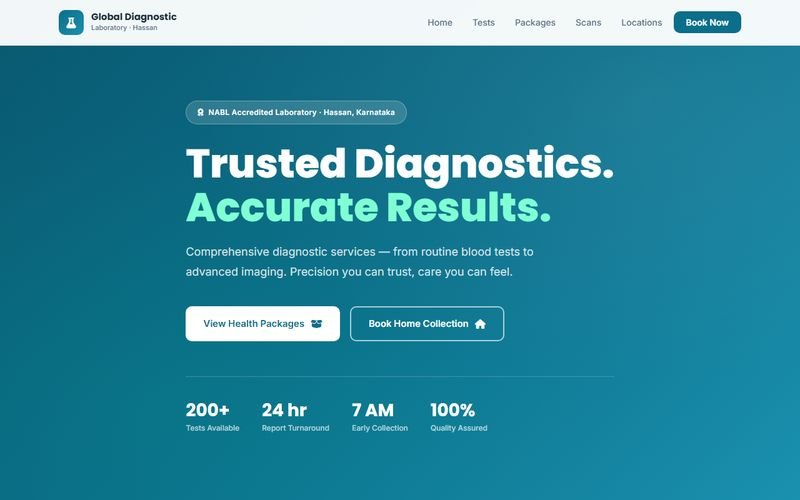 Sample design: diagnostic lab website