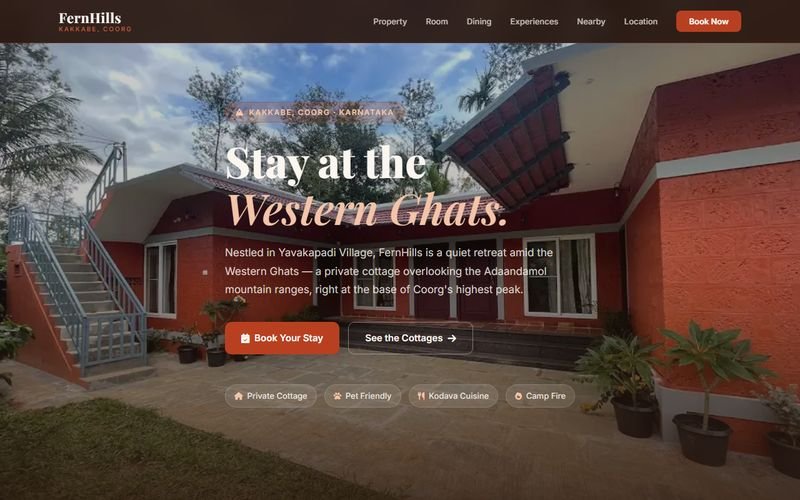 Sample design: resort and homestay website