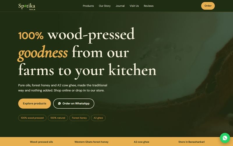 Sample design: local store website