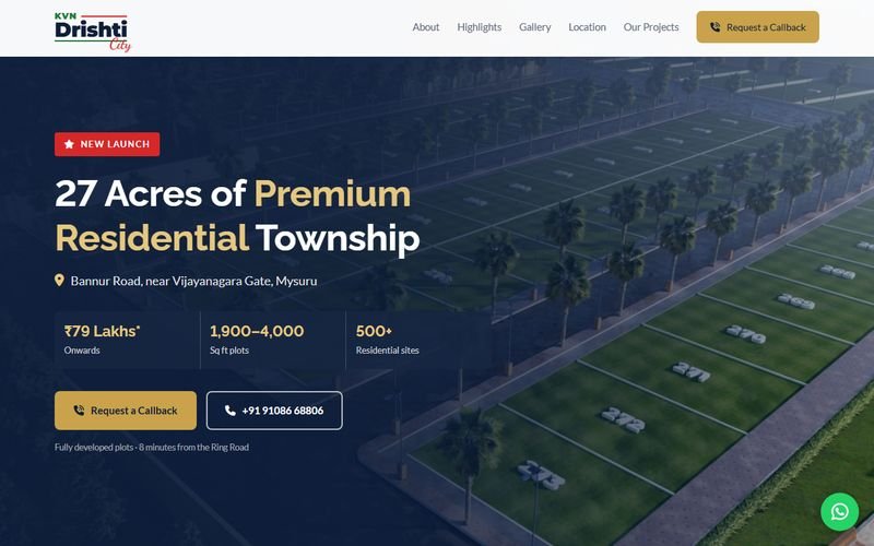 Sample design: real estate launch website