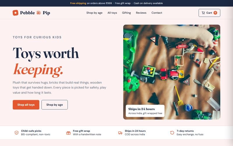 Sample design: online shop website